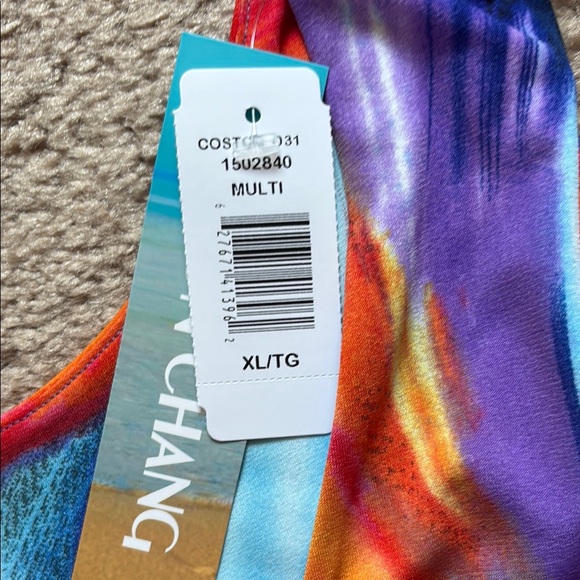 Simon Chang Blue Orange Sleeveless Sundress. Nwt size xl - Picture 2 of 7